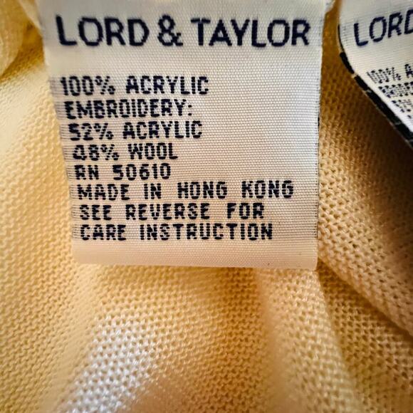 Vintage Lord & Taylor Beaded Shell Top Ivory Sleeveless Classic 14P - Picture 9 of 11